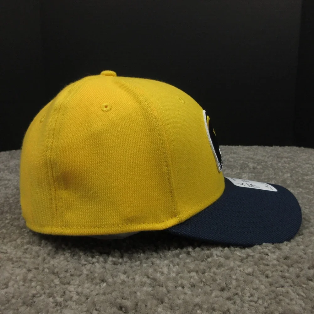 Michigan Wolverines Hat Cap Mens Fitted Medium Large Yellow Helmet Logo Jordan